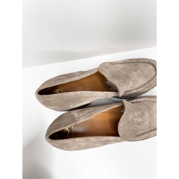 Marc Fisher Lina Platform Loafer Size 10 Suede Leather Penny Tan Slip On Shoes - Picture 7 of 10
